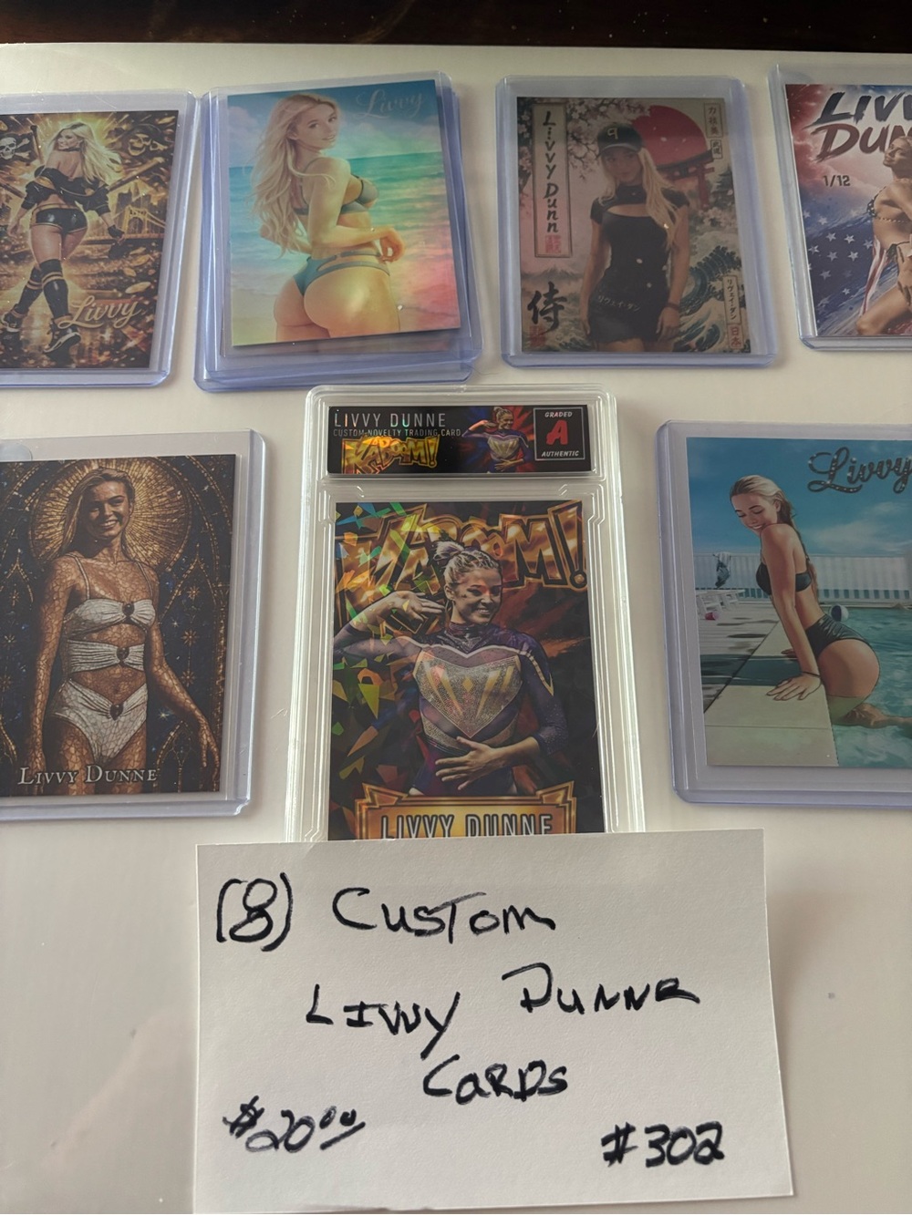 Custom Livvy Dunner cards set of 8